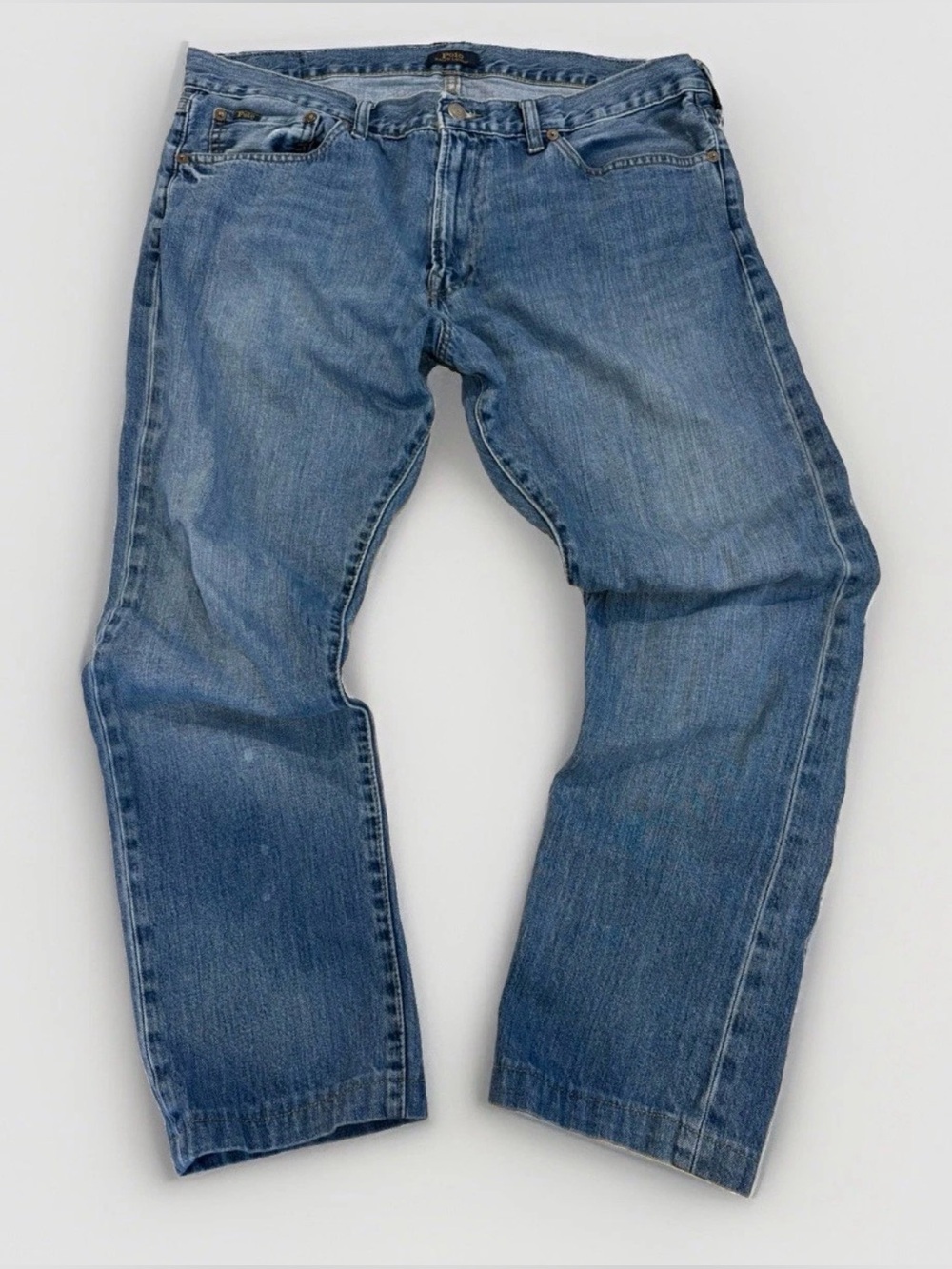 Y2K Polo Ralph Lauren Men's Jeans Size 36x32 (Hemmed 27in) Light Wash Straight